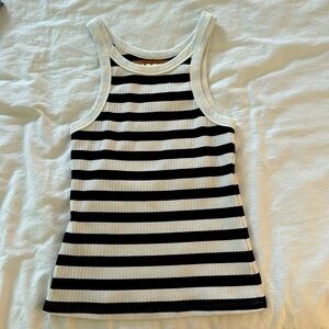 Mother Denim Chin up stripe tank size small